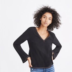 Madewell Silk Stitched Tie Back Top